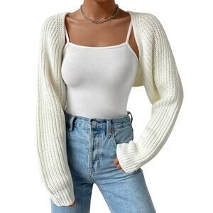 SHEIN Cream Knit Cardigan